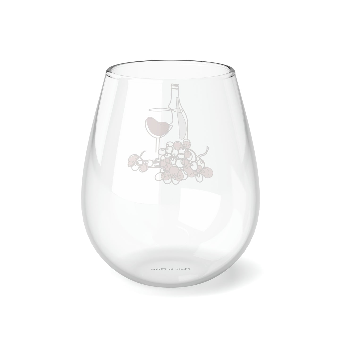 Printed Stemless Wine Glass, 11.75oz