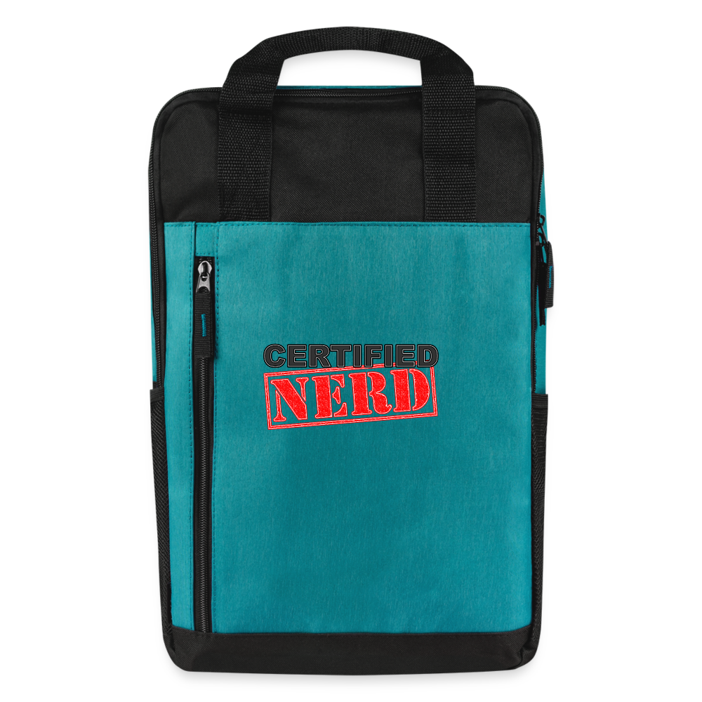 Certified Nerd Laptop Backpack - heather teal/black