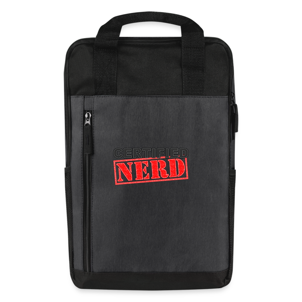 Certified Nerd Laptop Backpack - heather dark gray/black