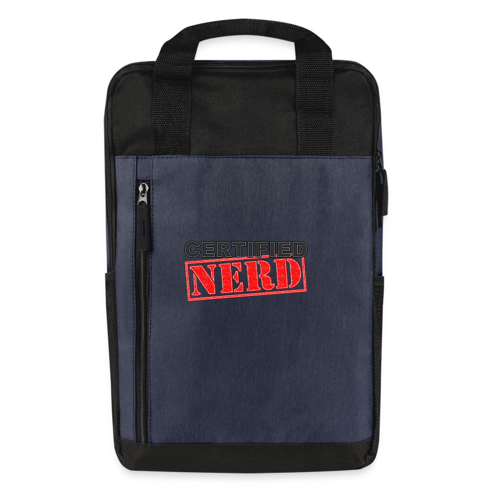 Certified Nerd Laptop Backpack - heather navy/black