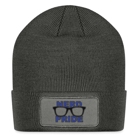 Nerd Patch Beanie - charcoal grey