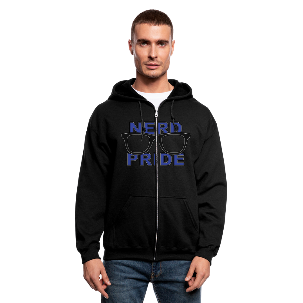 Nerd Pride Men's Zip Hoodie - black