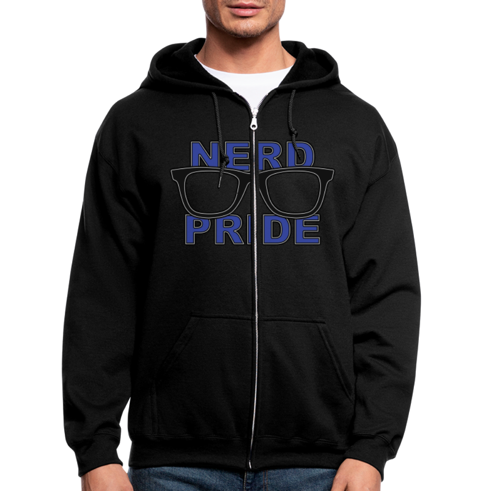 Nerd Pride Men's Zip Hoodie - black