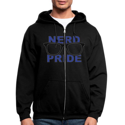 Nerd Pride Men's Zip Hoodie - black