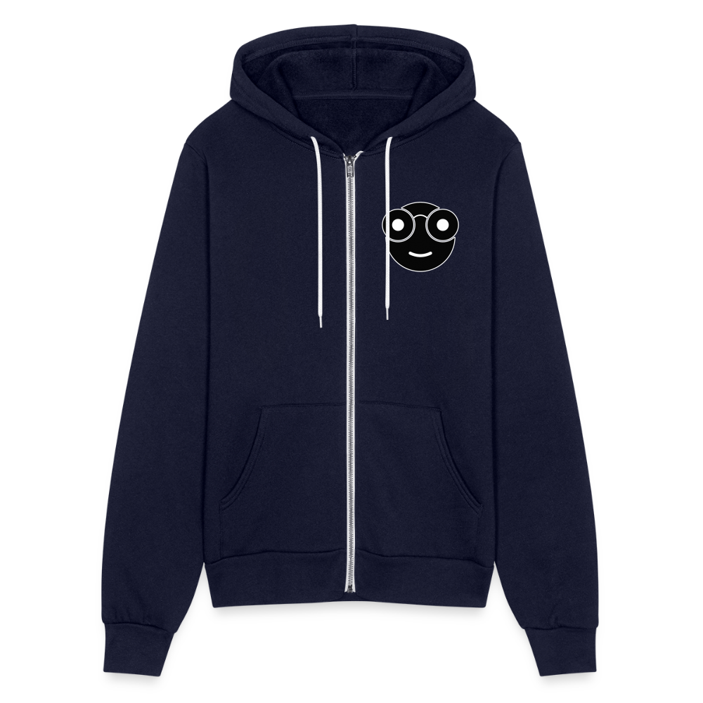 Nerd Bella + Canvas Unisex Full Zip Hoodie - navy