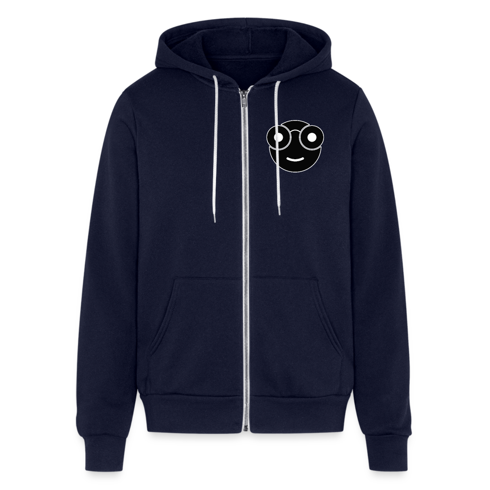 Nerd Bella + Canvas Unisex Full Zip Hoodie - navy