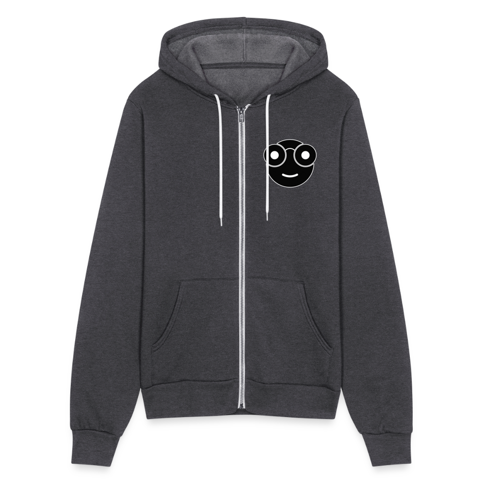 Nerd Bella + Canvas Unisex Full Zip Hoodie - charcoal grey