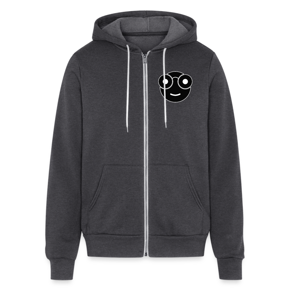 Nerd Bella + Canvas Unisex Full Zip Hoodie - charcoal grey