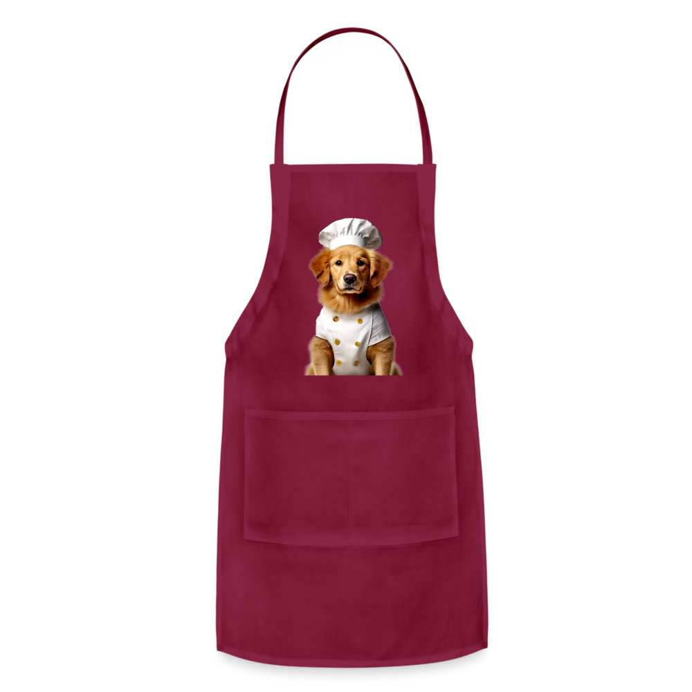 Chef Dawg Adjustable Apron - burgundy