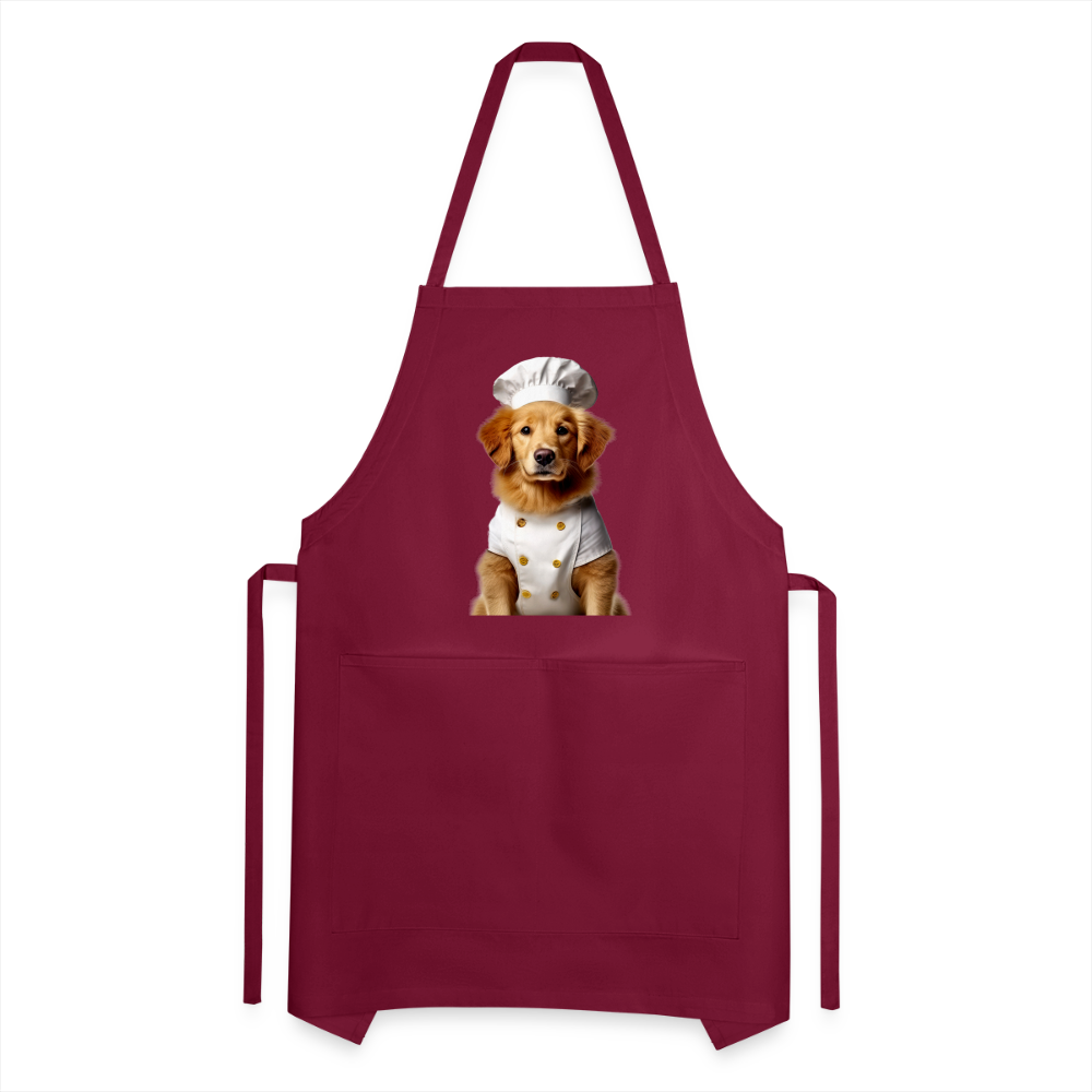 Chef Dawg Adjustable Apron - burgundy