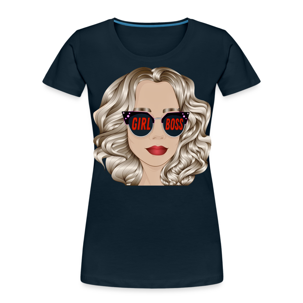 Girl Boss Women’s Premium Organic T-Shirt - deep navy