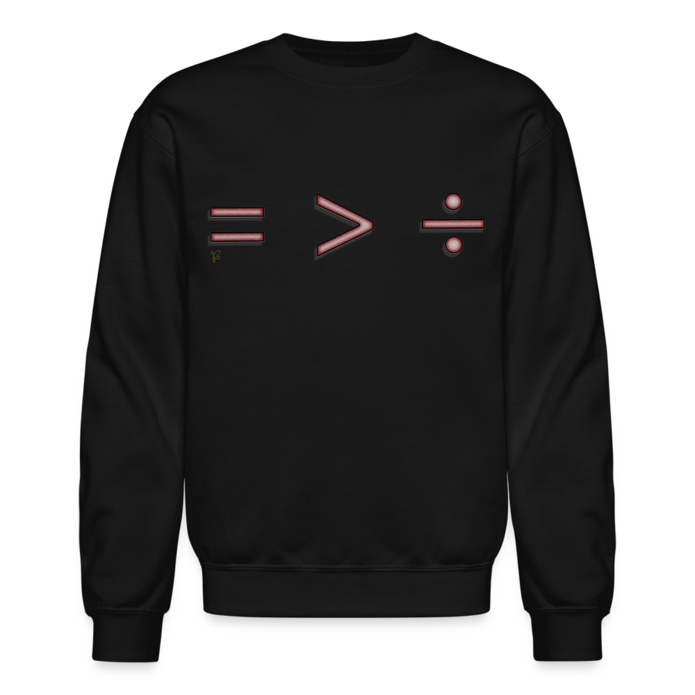 "Equal Greater Than Division" Crewneck Sweatshirt - black