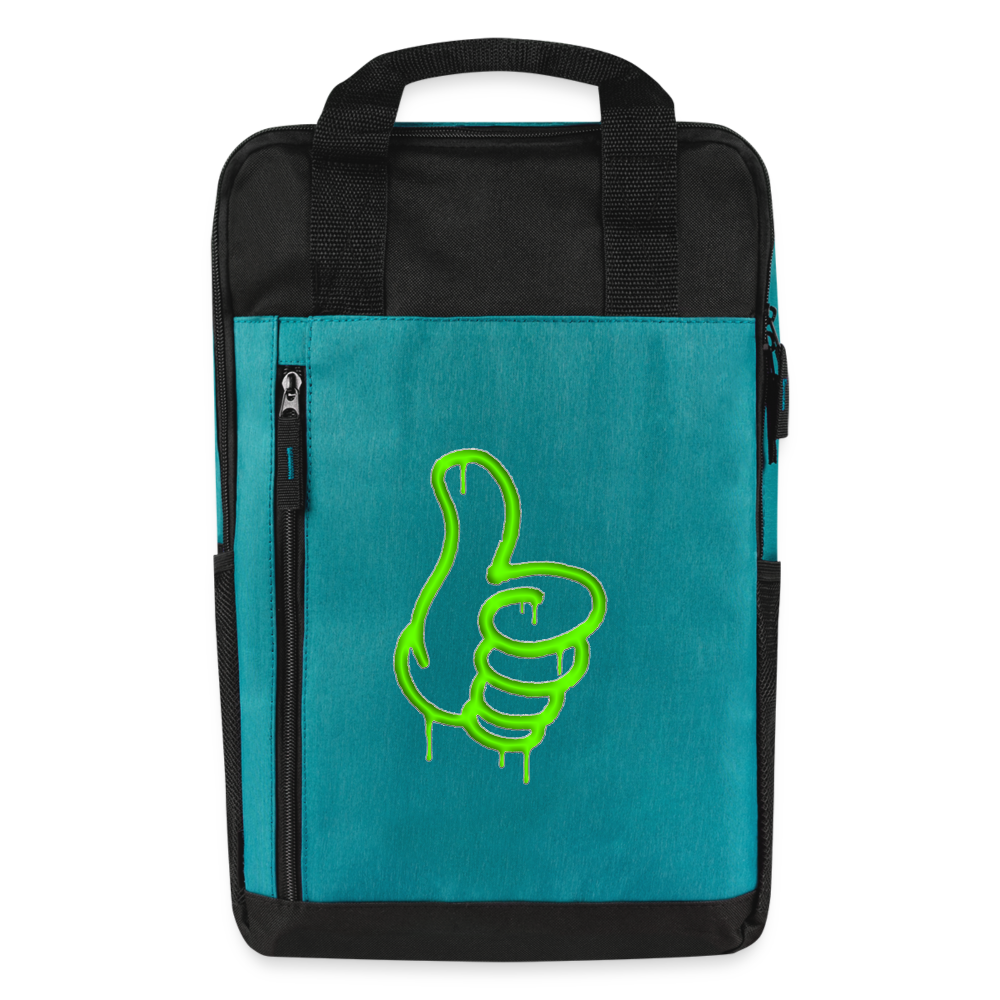 Thumbs Up Laptop Backpack - heather teal/black