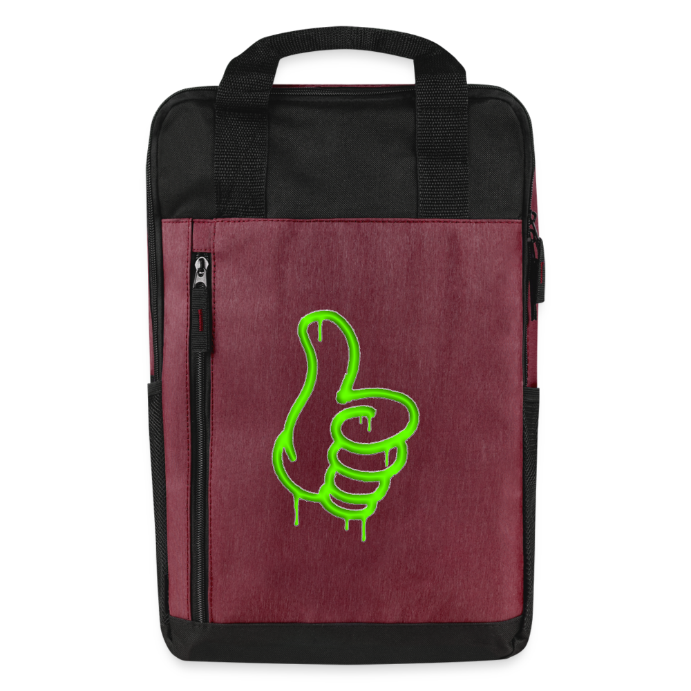 Thumbs Up Laptop Backpack - heather burgundy/black