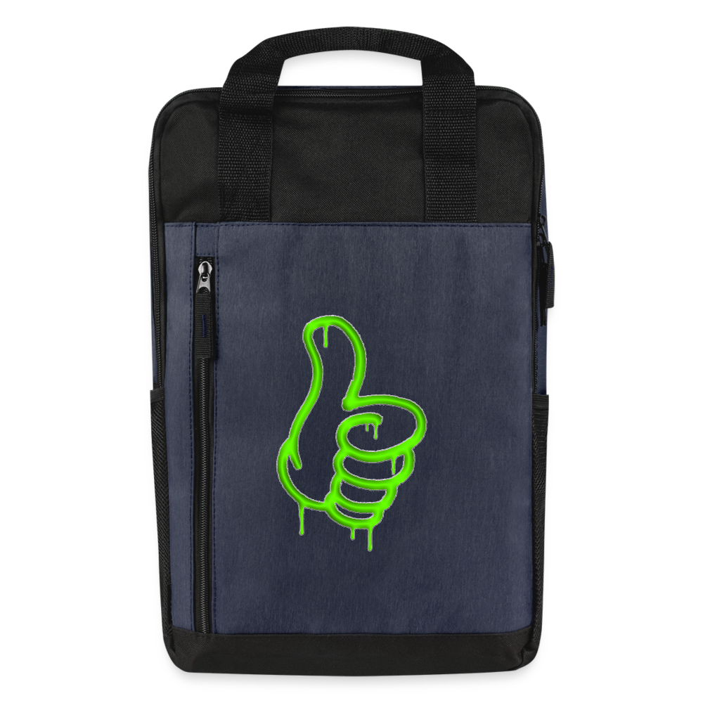 Thumbs Up Laptop Backpack - heather navy/black